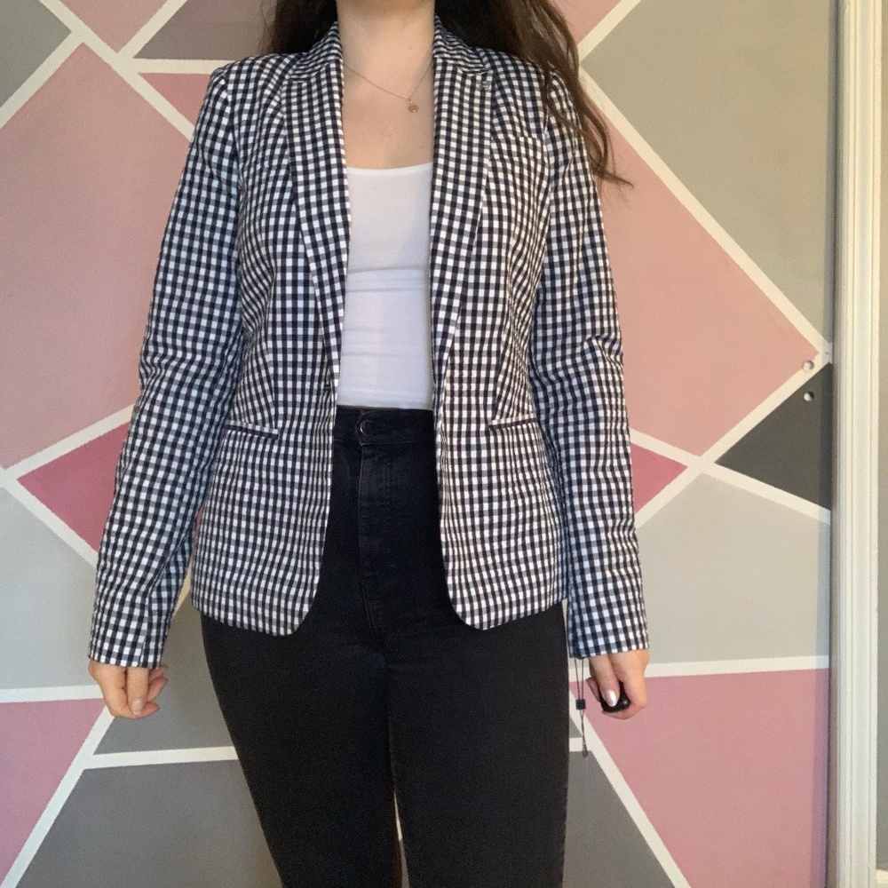 tommy hilfiger checkered blazer